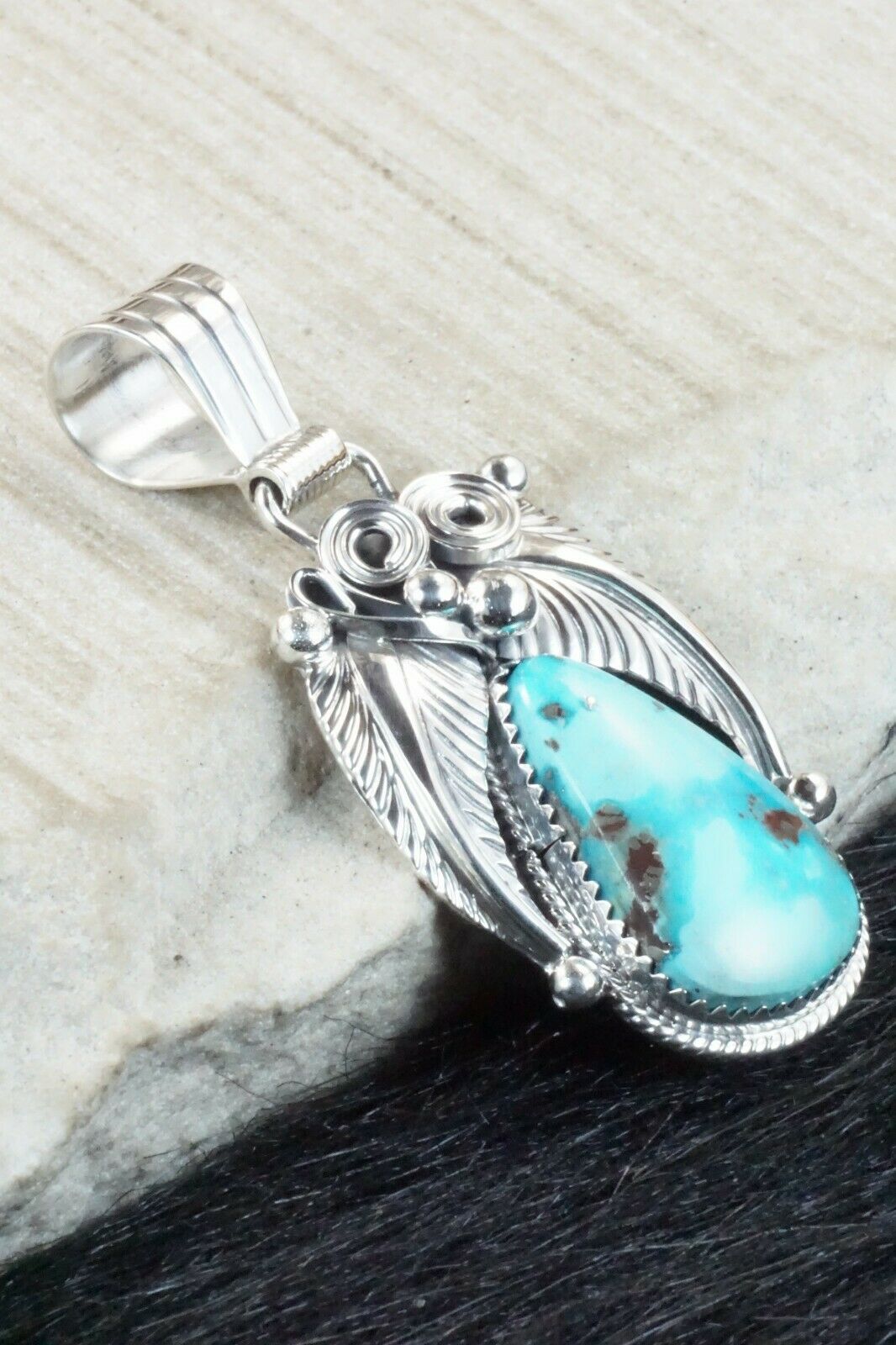 Turquoise & Sterling Silver Pendant - Davey Morgan