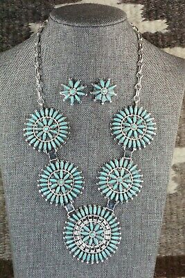 Turquoise & Sterling Silver Necklace and Earrings - Nathaniel Nez