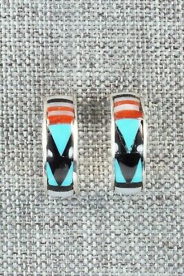 Multi Stone Inlay & Sterling Silver Earrings - Delberta Boone