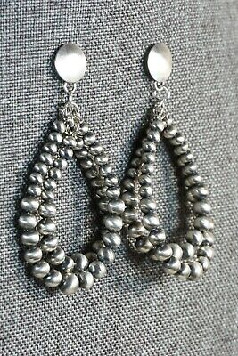 Navajo Sterling Silver Earrings - Jan Mariano - High Lonesome Trading