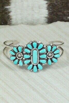 Turquoise & Sterling Silver Bracelet - Evangeline Tsabetsaye - High Lonesome Trading