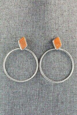Coral & Sterling Silver Earrings - Annie Spencer - High Lonesome Trading