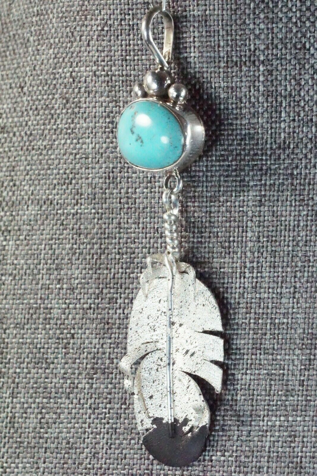 Navajo Turquoise & Sterling Silver Pendant - Ernest Rangel