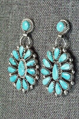 Turquoise & Sterling Silver Earrings - Eunise Wilson