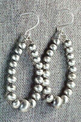Sterling Silver Pearl Hoop Earrings - Jan Mariano - High Lonesome Trading