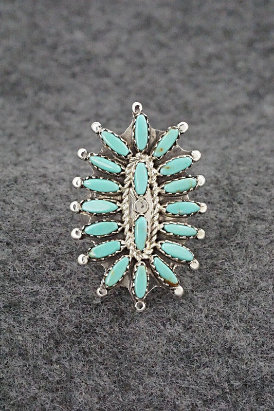 Turquoise & Sterling Silver Ring - Nathaniel Nez - Size 7
