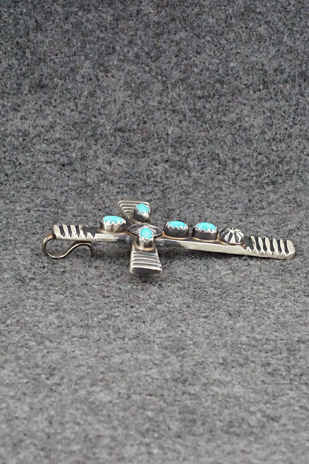Turquoise and Sterling Silver Pendant - Martha Cayatineto