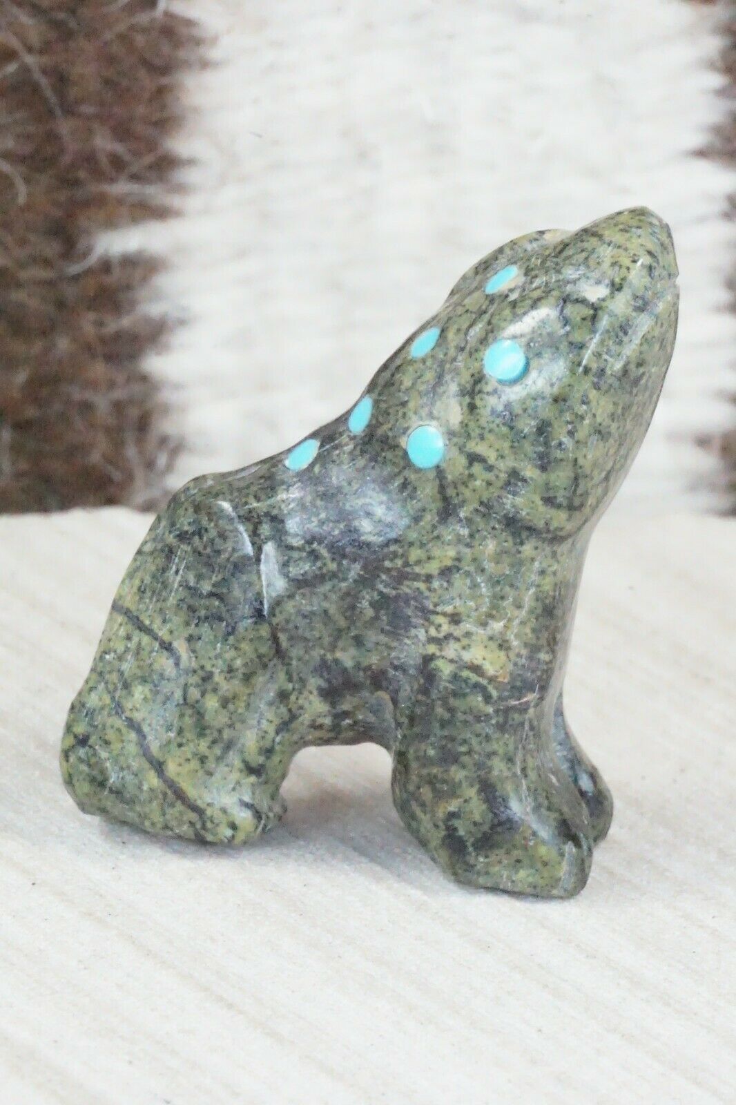 Frog Zuni Fetish Carving - Alvin Calavaza - High Lonesome Trading