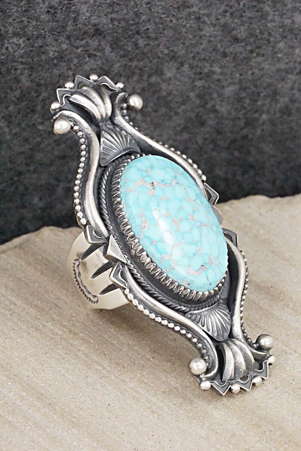 Turquoise & Sterling Silver Ring - Derrick Gordon - Size 9