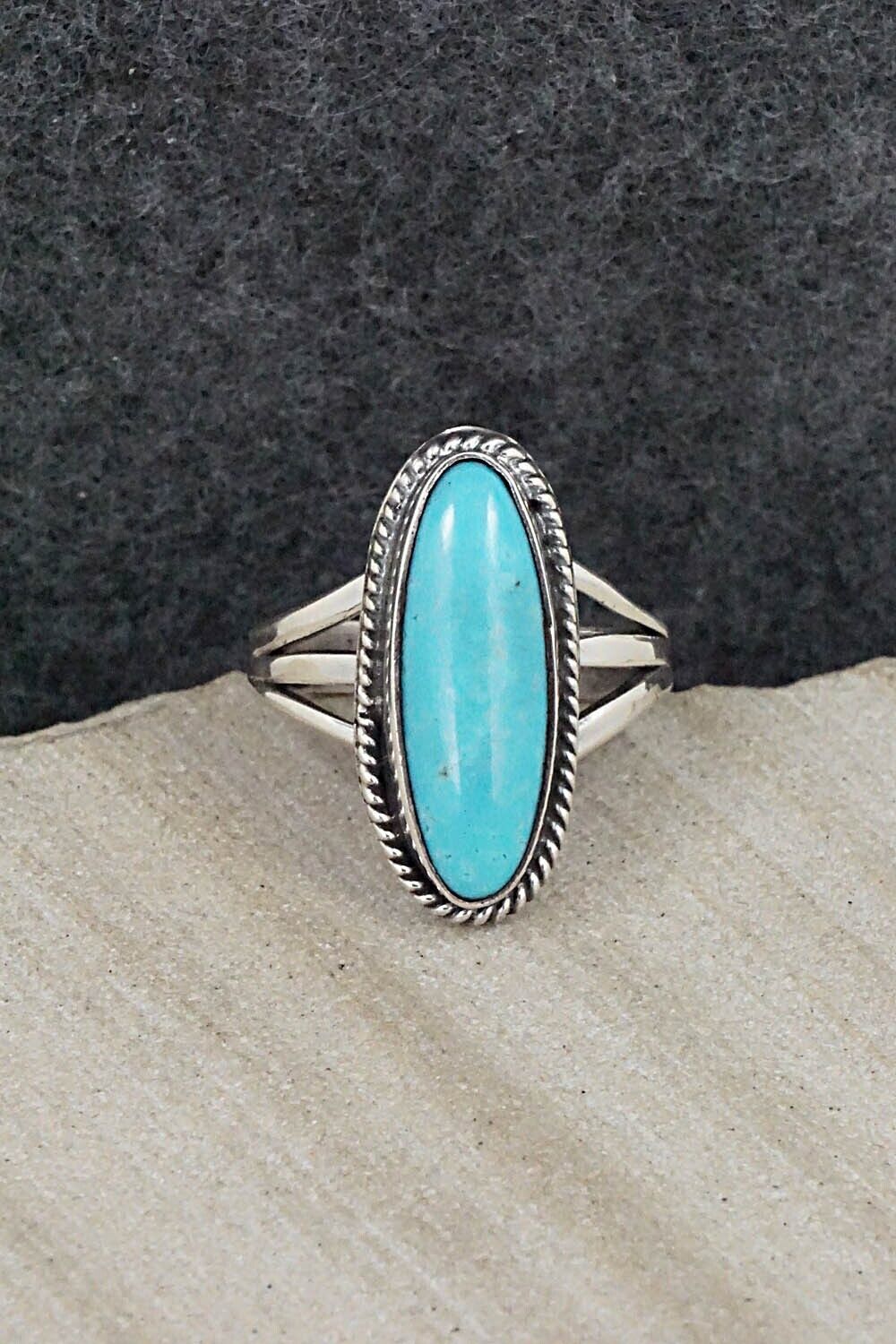 Turquoise & Sterling Silver Ring - Mark Barney - Size 6.5