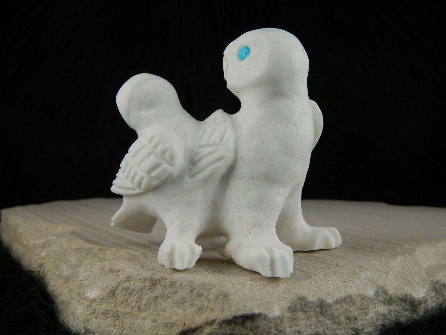 Owls Zuni Fetish Carving - Albert Eustace Sr - High Lonesome Trading
