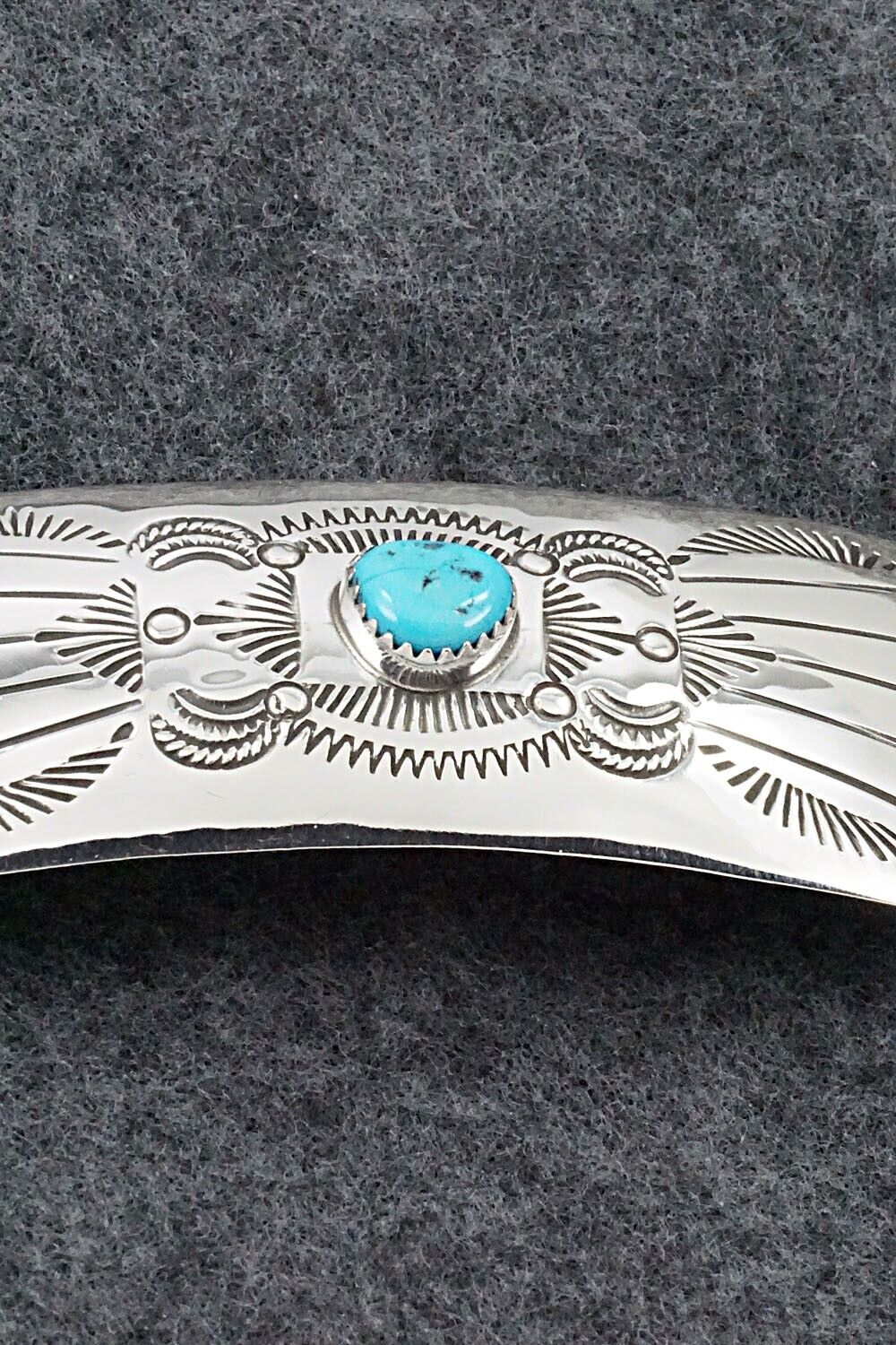 Turquoise & Sterling Silver Hair Barrette - Joann Silver