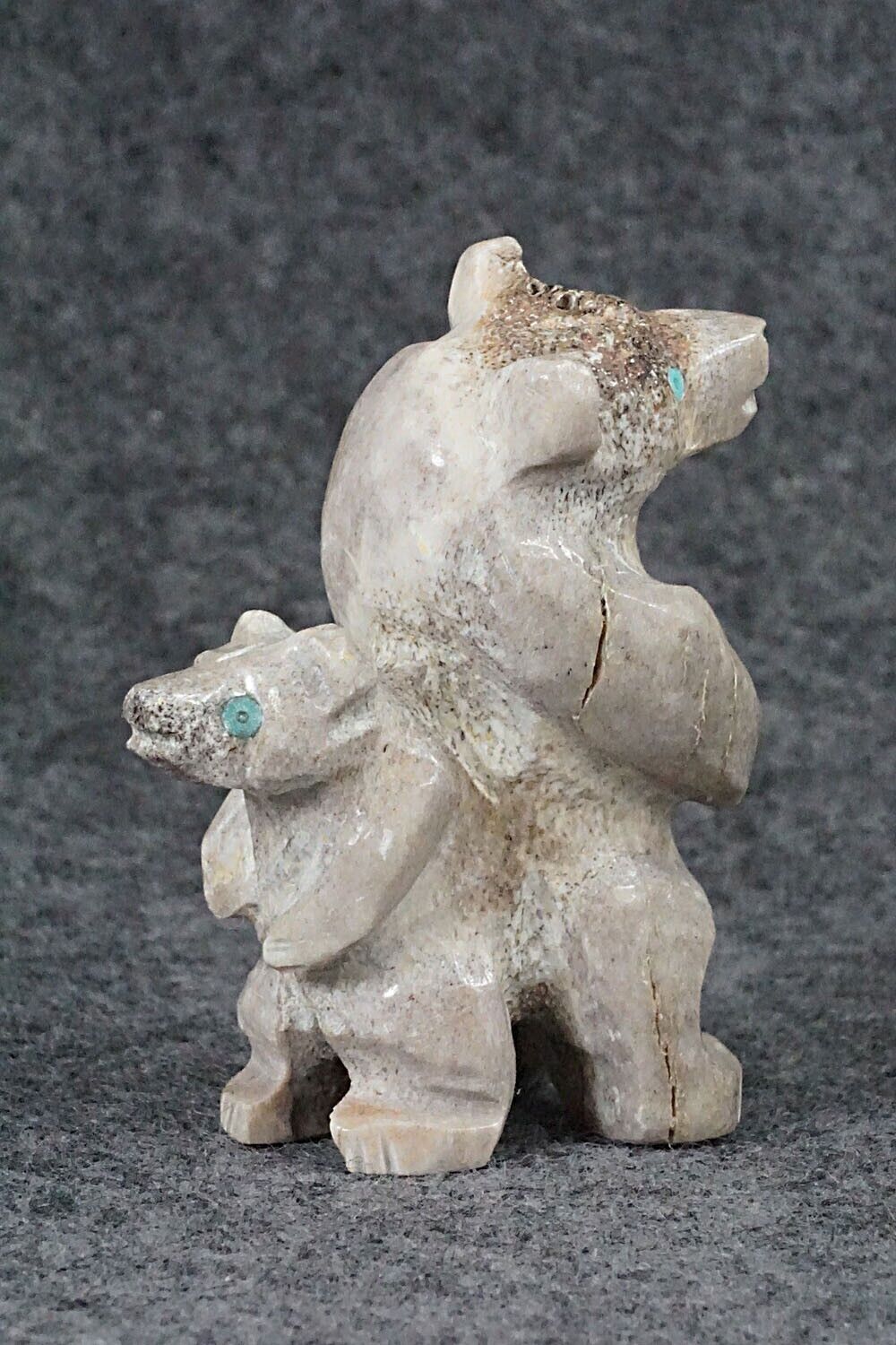 Bear with Cub Zuni Fetish Carving - Allison White