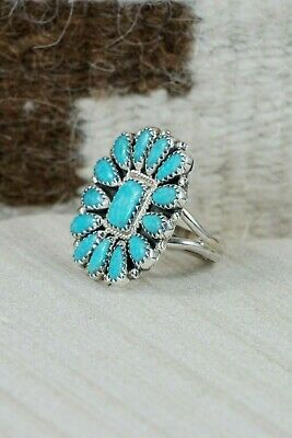 Navajo Turquoise and Sterling Silver Ring - Zeita Begay - Size 6.5