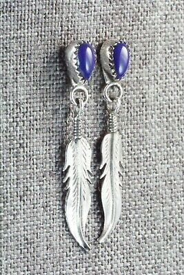 Lapis & Sterling Silver Earrings - Navajo