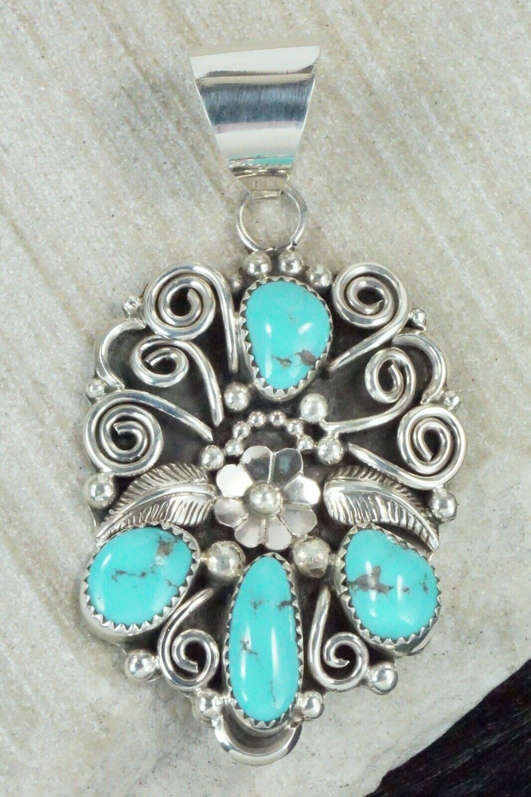 Turquoise & Sterling Silver Pendant - Shirley Largo