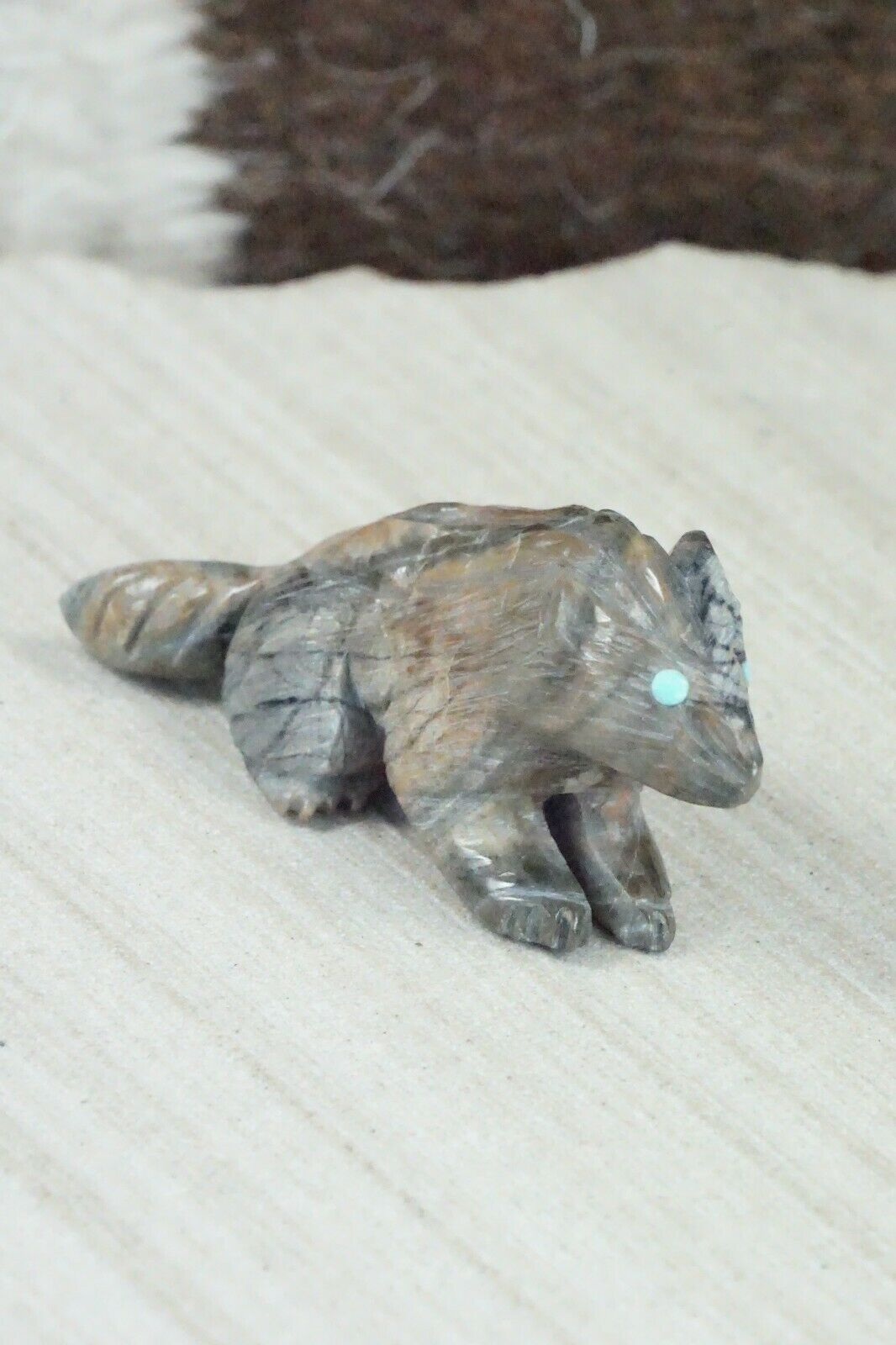 Badger Zuni Fetish Carving - Jonas Hustito