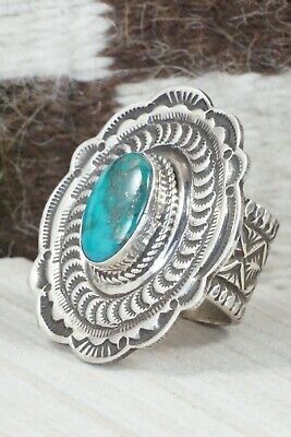 Turquoise and Sterling Silver Ring - Leonard Maloney - Size 11.5
