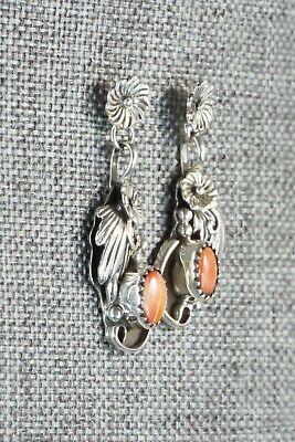 Spiny Oyster & Sterling Silver Earrings - Etta Larry
