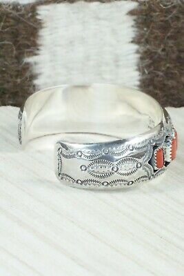 Coral and Sterling Silver Bracelet - Wilbert Muskett Sr.