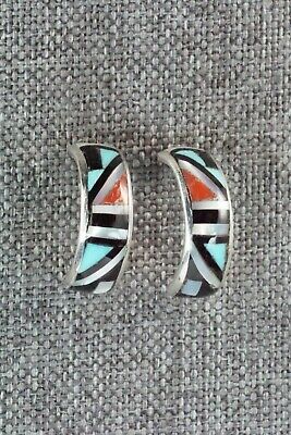 Multi Stone Inlay & Sterling Silver Earrings - Delberta Boone