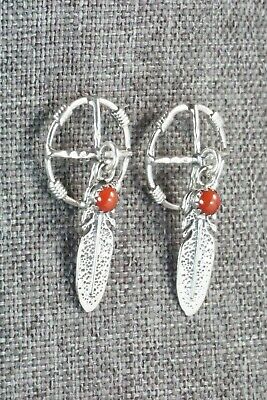 Coral & Sterling Silver Earrings - Elaine Shirley