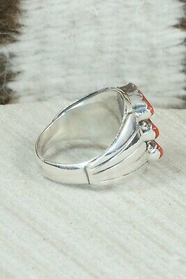 Coral & Sterling Silver Ring - Anthony Skeets - Size 10.75