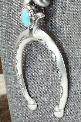Turquoise & Sterling Silver Squash Blossom Necklace - Jan Mariano