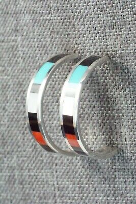 Multi Stone Inlay & Sterling Silver Earrings - Robin Chavez