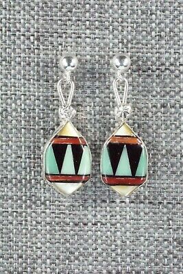 Multi Stone Inlay & Sterling Silver Earrings - Ola Eriacho