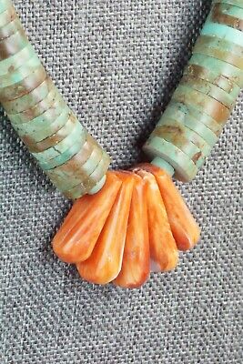 Turquoise & Spiny Oyster Necklace - Lupe Lovato