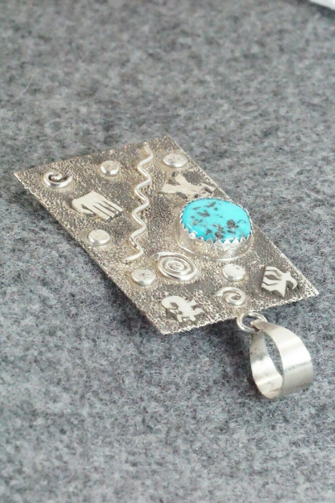 Turquoise & Sterling Silver Pendant - Shirley Skeets