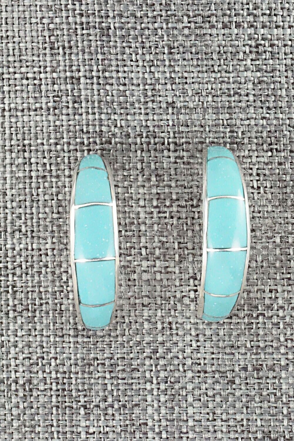 Turquoise & Sterling Silver Earrings - Philbert Chavez
