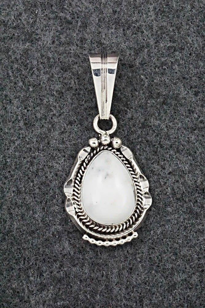White Buffalo & Sterling Silver Pendant - Samuel Yellowhair