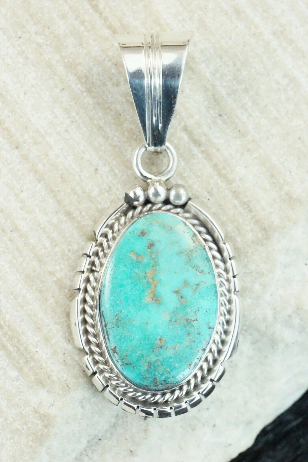 Turquoise & Sterling Silver Pendant - Samuel Yellowhair