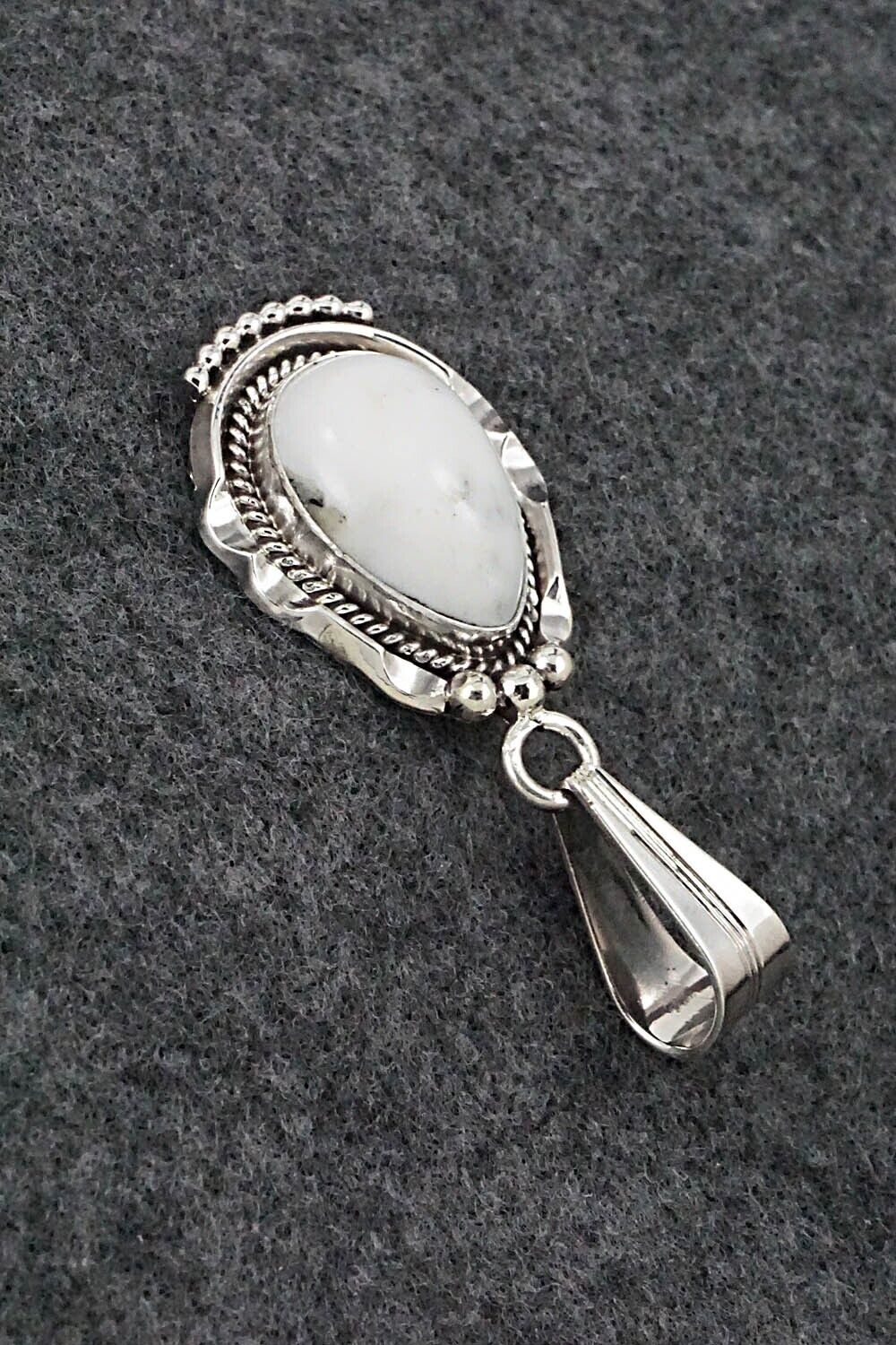 White Buffalo & Sterling Silver Pendant - Samuel Yellowhair