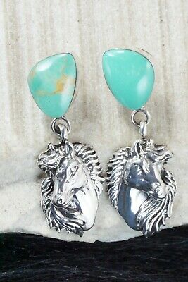 Kingman Turquoise & Sterling Silver Earrings - Sheena Jack