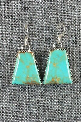 Navajo Turquoise & Sterling Silver Earrings - Alvin Joe - High Lonesome Trading