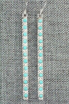 Turquoise & Sterling Silver Earrings - Lorenda Edaakie