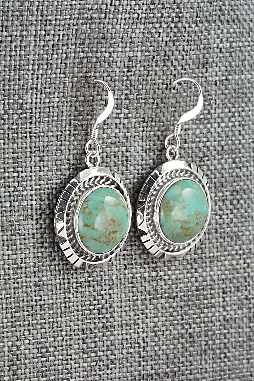 Turquoise & Sterling Silver Earrings - Amos Begay