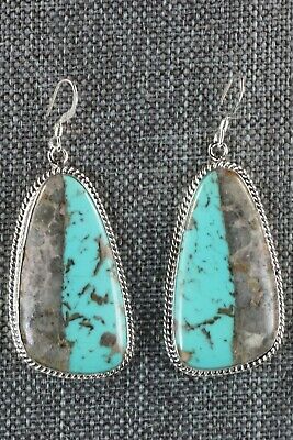 Navajo Turquoise and Sterling Silver Earrings - Verley Betone