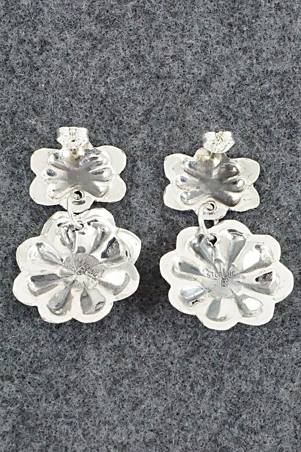 Spiny Oyster & Sterling Silver Earrings - Joan Begay