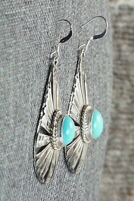 Turquoise and Sterling Silver Earrings - Henry Attakai