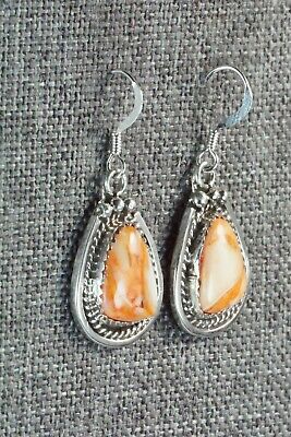 Spiny Oyster & Sterling Silver Earrings - Native American