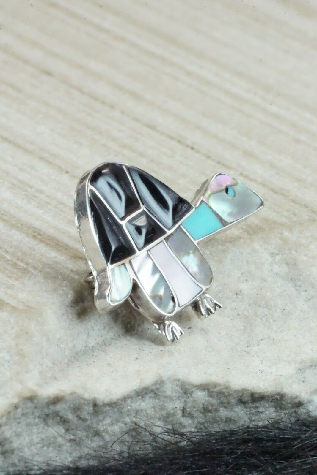 Multi Stone & Sterling Silver Pendant/ Pin - Loretta Gia