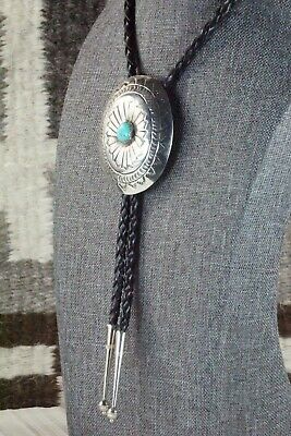 Navajo Turquoise & Sterling Silver Bolo Tie - Carson Blackgoat