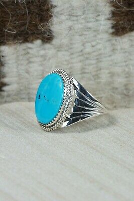 Navajo Turquoise and Sterling Silver Ring - Bobby Platero - 10.25