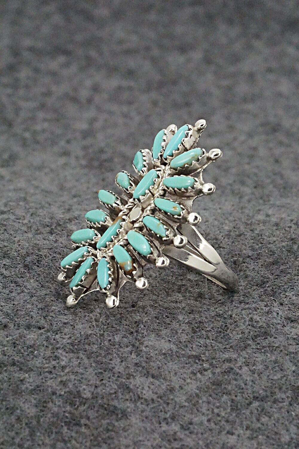 Turquoise & Sterling Silver Ring - Nathaniel Nez - Size 9