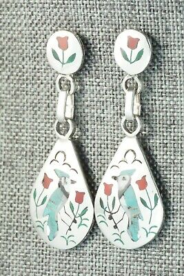 Multi Stone Inlay and Sterling Silver Earrings - Sammy Guardian