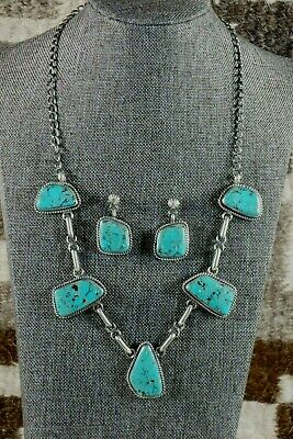 Navajo Turquoise & Sterling Silver Necklace - Raymond Delgarito - High Lonesome Trading